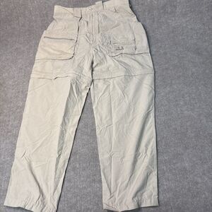 Cabela’s‎ Guidewear Convertible Pants Lg Olive EUC Pockets Zippers Khaki Nylon